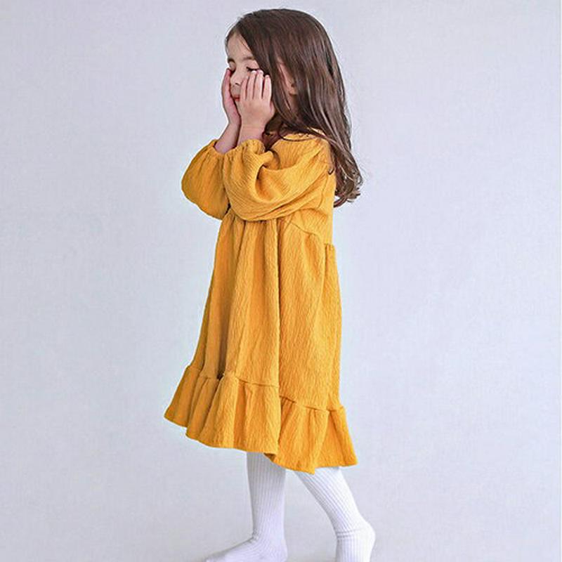 リンクルワンピース&タイツSET・p007555 キッズ【3~8才】【set】【セット set ワンピース ロング ロングワンピース 長袖 リンクル タイツ 単色 無地 シンプル 可愛い かわいい 女の子 春 秋 韓国 韓国子供服 子供 こども 子供服 こども服】【KIDS】