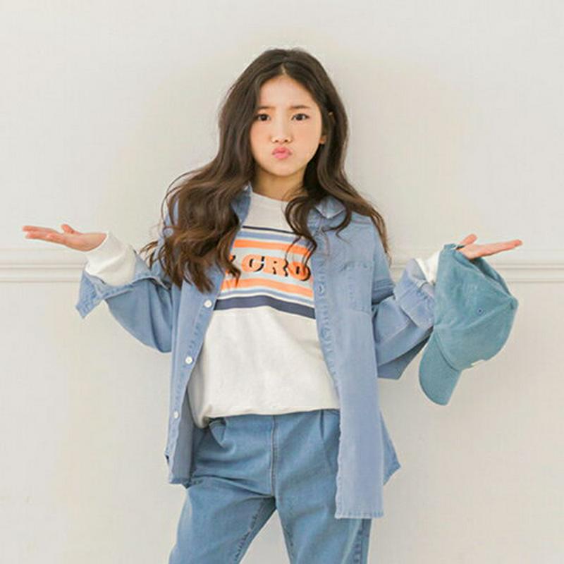 【キッズ10%OFF】デニムシャツ・p007362 キッズ【3~8才】【bl】【トップス シャツ デニム デニムシャツ 長袖 カ