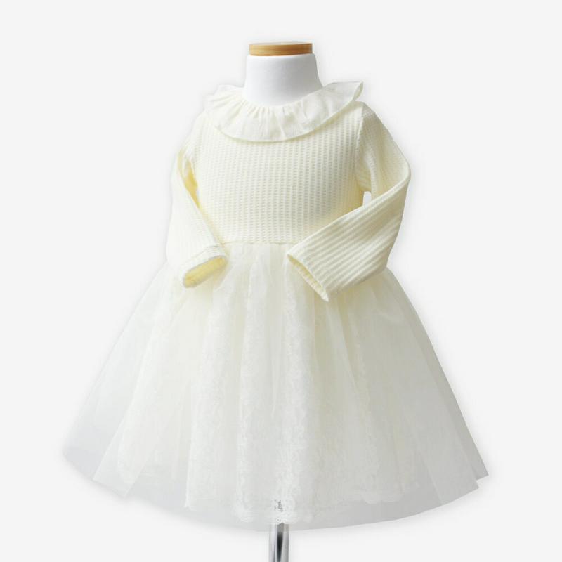 【キッズ30%OFF】フリルチュールワンピース・p007428 キッズ【3~8才】【ops】【ワンピース ミディ丈 ミディワンピース 長袖 フリル フリルワンピース チュール チュールワンピース ガーリー かわいい 女の子 春 秋 韓国 韓国子供服 子供 こども 子供服 こども服】【KIDS】