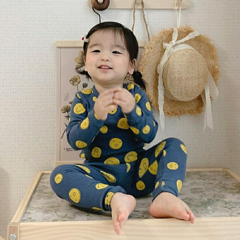 【キッズ10%OFF】スマイルルームウェア上下SET・u06849 キッズ【3~8才】【uw】【パジャマ ルームウェア 部屋着 