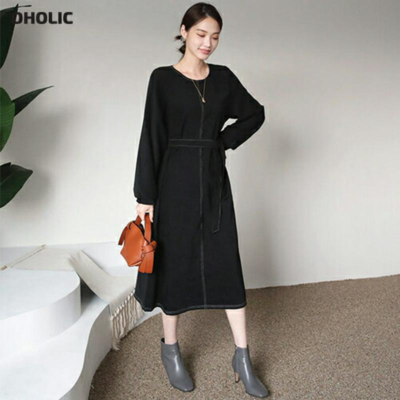 ストラップ付ステッチワンピース・全4色・t64512 レディース【ops】【韓国 ファッション ワンピース ロングワンピース ロ