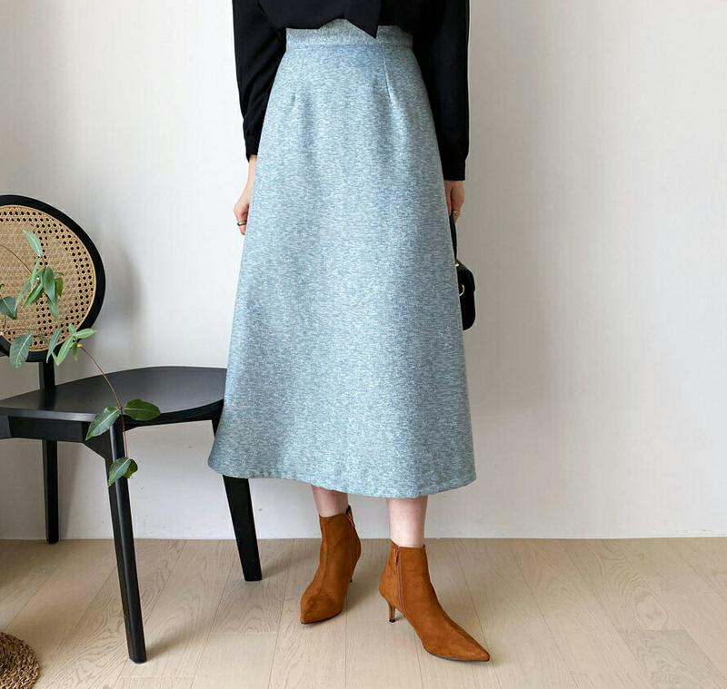 カラーミックスフレアスカート・全2色・t64611 レディース【sk】【韓国 ファッション ボトムス スカート ロング丈 ロング