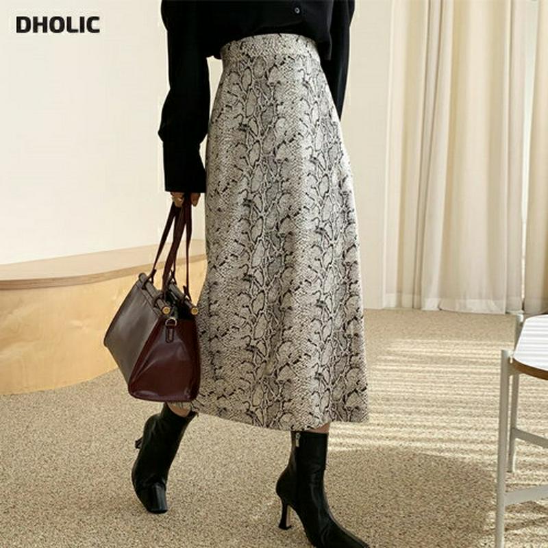パイソンスキンパターンスカート・全1色・t64319 レディース【sk】【韓国 ファッション ボトムス スカート ロング丈 ロン