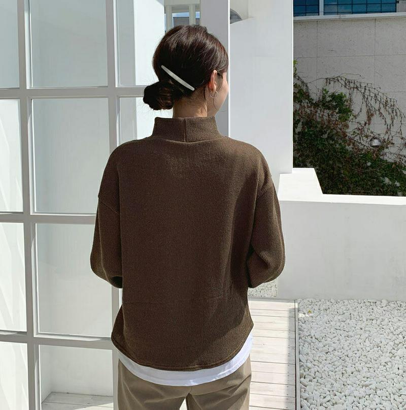 リブレイヤードヘムTシャツ・全5色・t64596 レディース【tops】【韓国 ファッション トップス Tシャツ ロングスリーブ