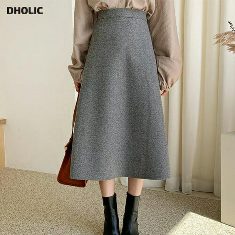 Aラインロングスカート・全4色・t64329 レディース【sk】【韓国 ファッション ボトムス スカート ロング丈 ロングスカー