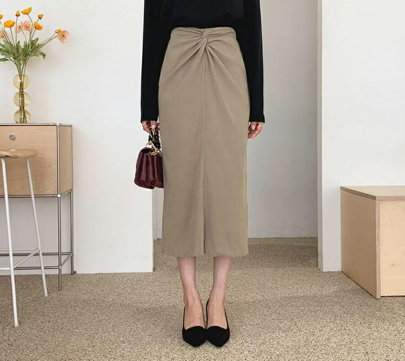 ツイストロングスカート・全3色・b64314 レディース【sk】【韓国 ファッション ボトムス スカート ロング丈 ロングスカー