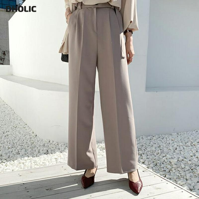 ボタンストラップ付スラックス・全3色・t64607 レディース【pt】【韓国 ファッション ボトムス ズボン パンツ ロングパン