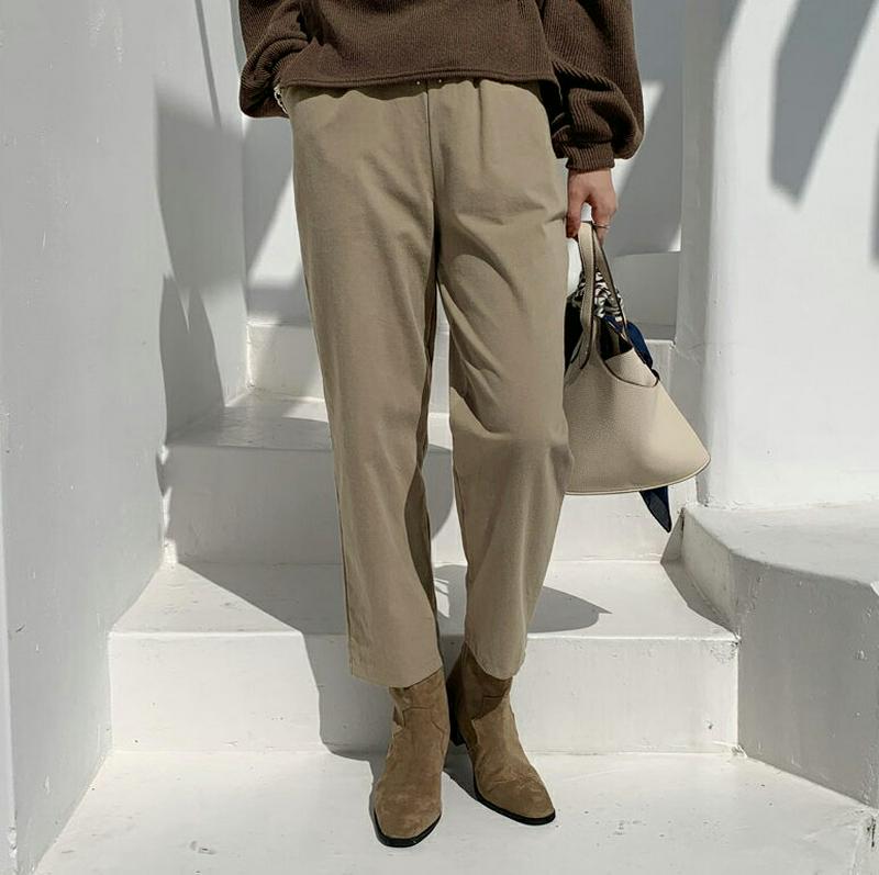 コットンドロストパンツ・全3色・t64606 レディース【pt】【韓国 ファッション ボトムス ズボン パンツ ロングパンツ ス