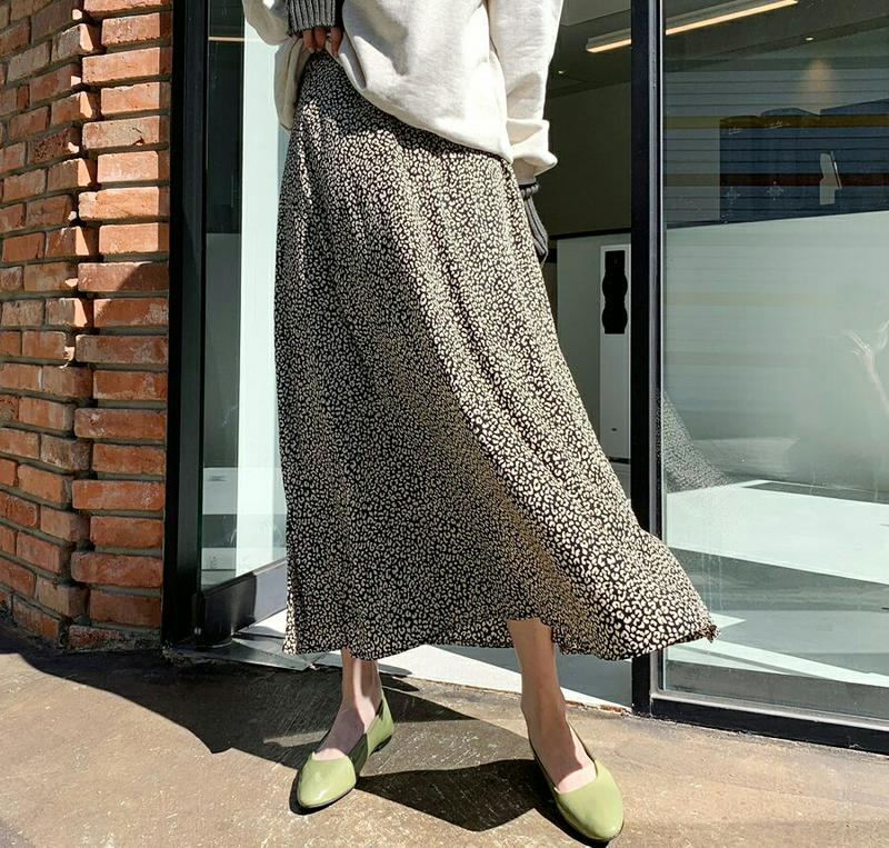 【新作10%OFF】レオパードAラインスカート・全3色・b61260 レディース【sk】【韓国 ファッション ボトムス スカート