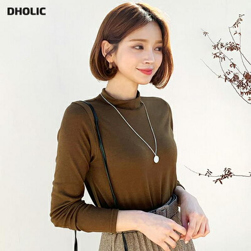 【新作10%OFF】ハーフネックTシャツ・全6色・b61299 レディース【tops】【韓国 ファッション トップス Tシャツ 