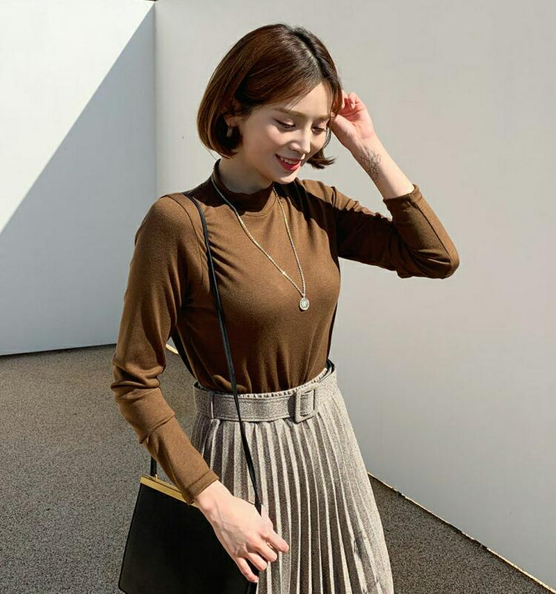 【新作10%OFF】ハーフネックTシャツ・全6色・b61299 レディース【tops】【韓国 ファッション トップス Tシャツ 