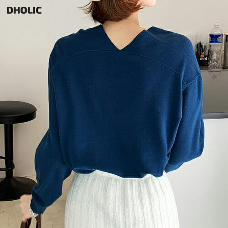 【新作10%OFF】ソフトVネックニット・全5色・61308 レディース【tops】【韓国 ファッション トップス ニット ニッ