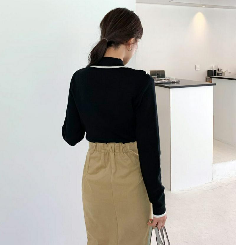 【新作10%OFF】配色フリルニット・全3色・b61310 レディース【tops】【韓国 ファッション トップス ニット ニット