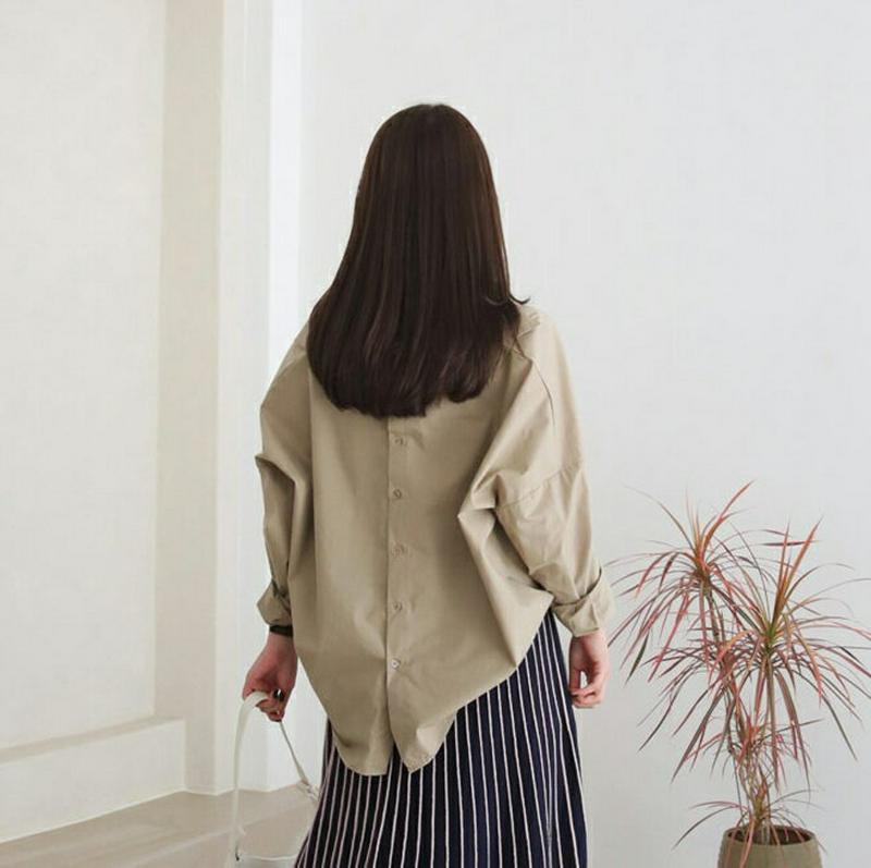 【新作10%OFF】2WAYスキッパーシャツ・全3色・t64538 レディース【bl】【韓国 ファッション トップス シャツ 長
