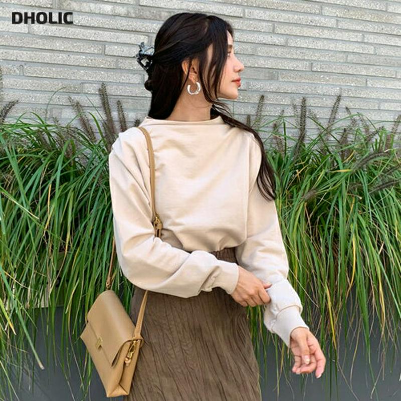 【新作10%OFF】モックネックTシャツ・全3色・61301 レディース【tops】【韓国 ファッション トップス Tシャツ ロ
