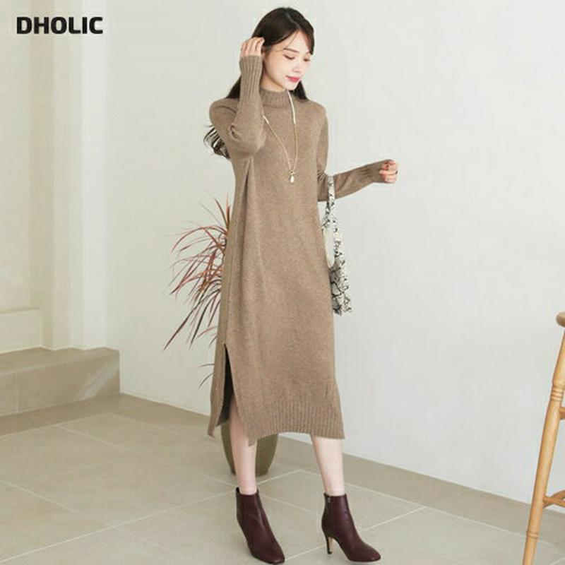 【新作10%OFF】ハーフネックニットワンピース・全4色・b64546 レディース【ops】【韓国 ファッション ワンピース ロ