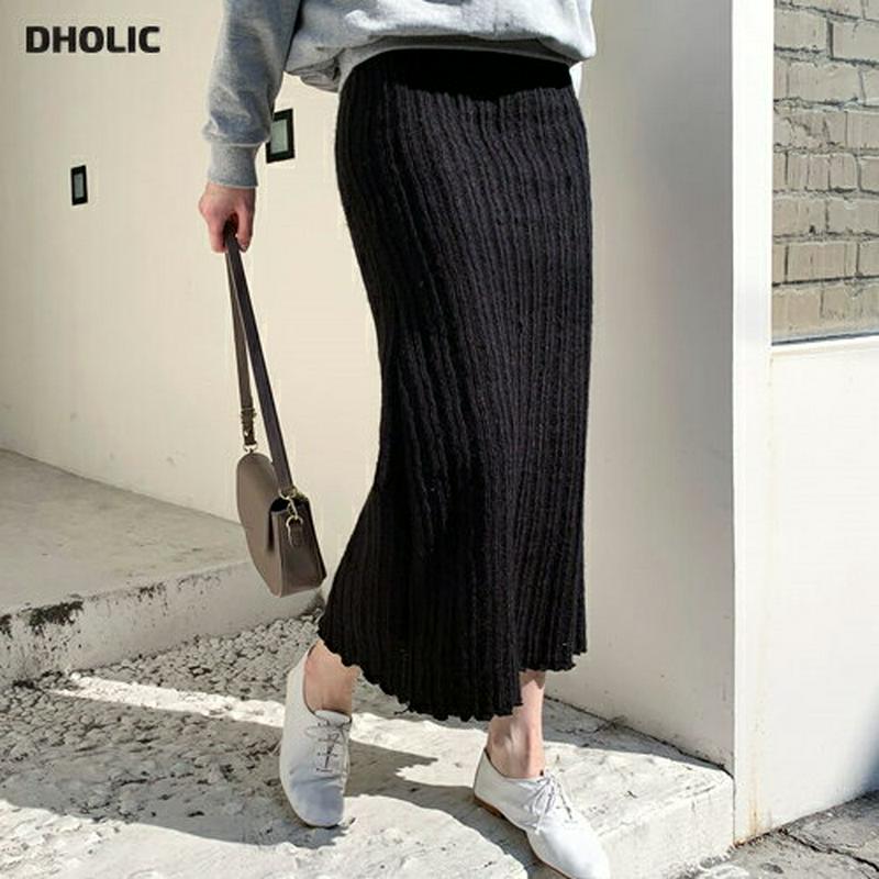 【新作10%OFF】ニットロングスカート・全2色・t61279 レディース【sk】【韓国 ファッション ボトムス スカート ロン