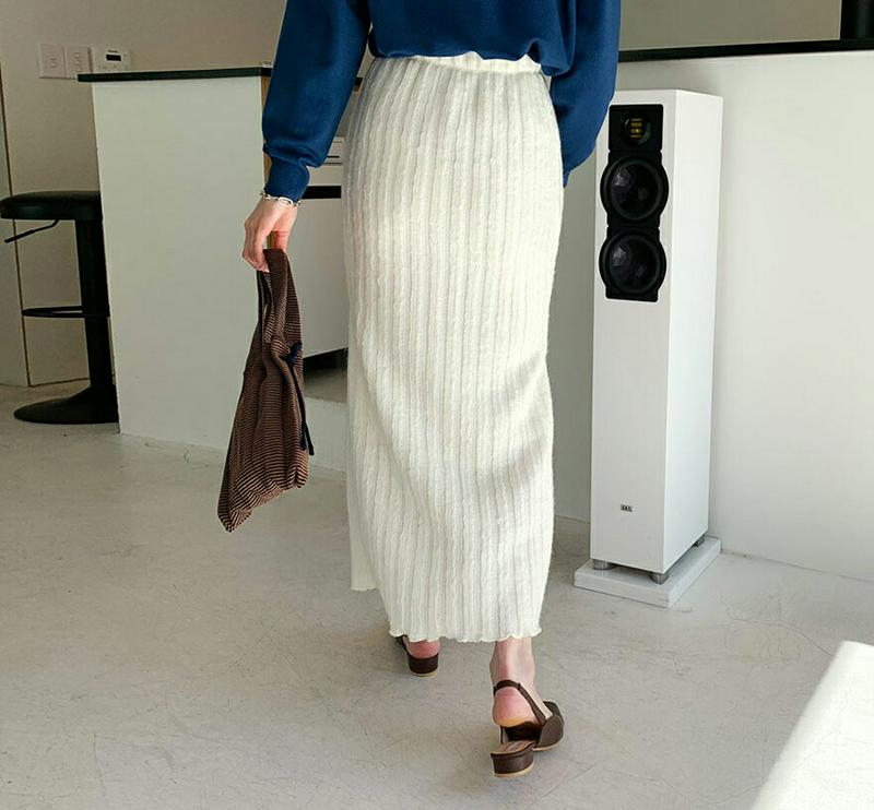 【新作10%OFF】ニットロングスカート・全2色・t61279 レディース【sk】【韓国 ファッション ボトムス スカート ロン