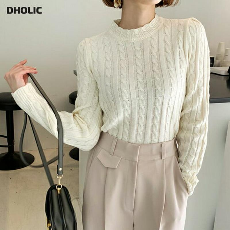 【新作10%OFF】ラウンドネックツイストニット・全4色・t61309 レディース【tops】【韓国 ファッション トップス ニ