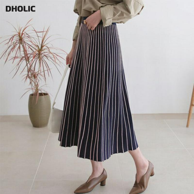 【新作10%OFF】配色プリーツニットスカート・全4色・t64569 レディース【sk】【韓国 ファッション ボトムス スカート