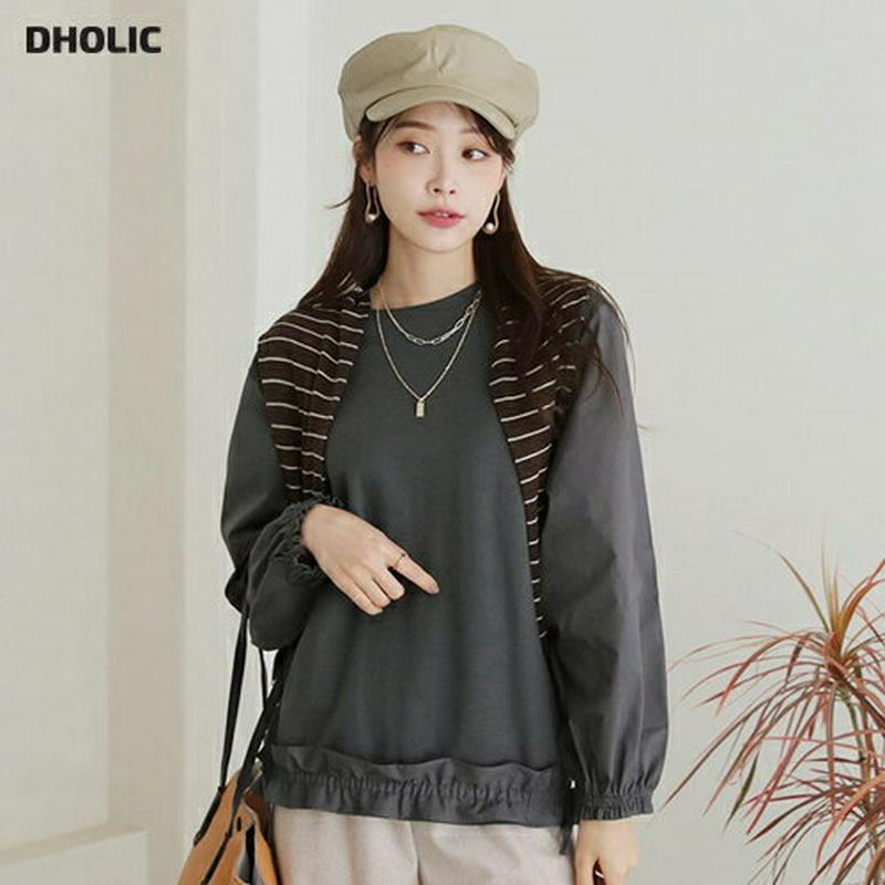 【新作10%OFF】ドロストヘムパフTシャツ・全4色・b64558 レディース【tops】【韓国 ファッション トップス Tシャ