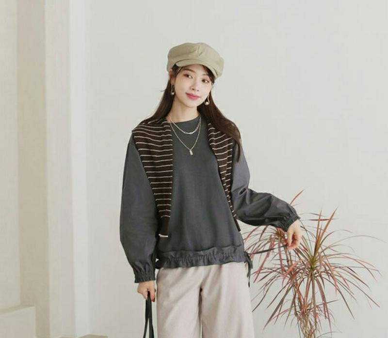 【新作10%OFF】ドロストヘムパフTシャツ・全4色・b64558 レディース【tops】【韓国 ファッション トップス Tシャ