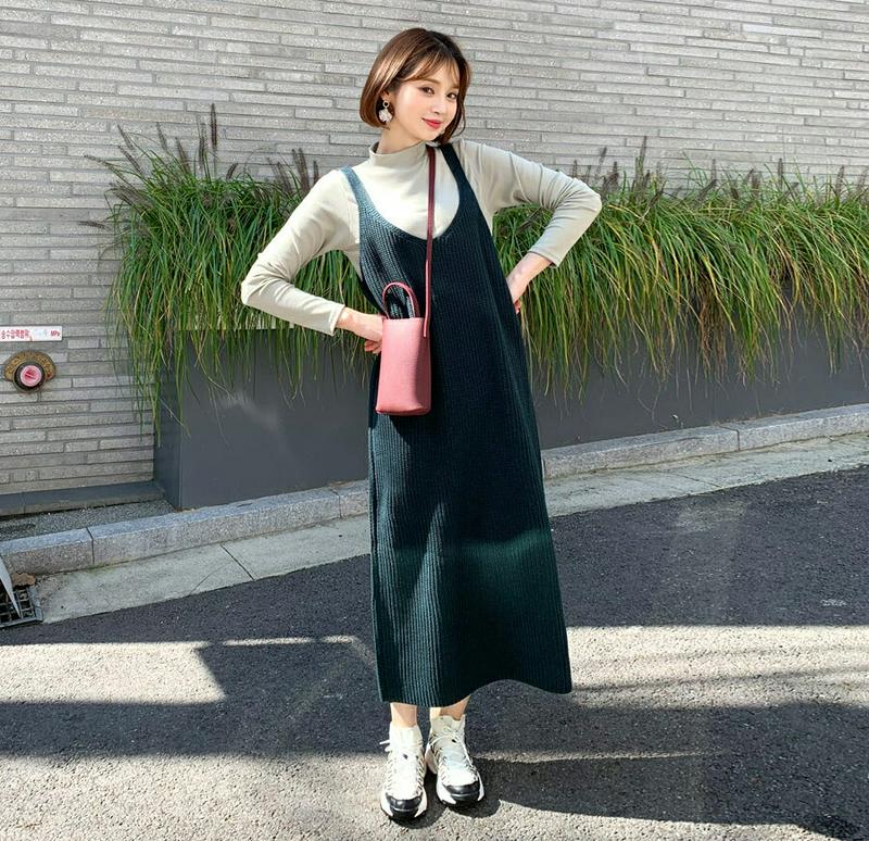 【新作10%OFF】ニットスリーブレスワンピース・全3色・b61314 レディース【ops】【韓国 ファッション ワンピース ロ