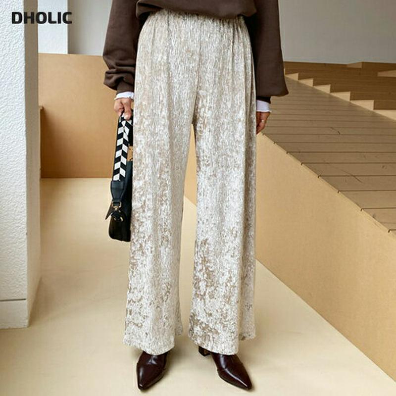 【新作10%OFF】ベロアリンクルパンツ・全3色・t56931 レディース【pt】【韓国 ファッション ボトムス ズボン パンツ