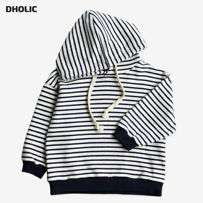 ボーダーフーディ(ネイビー)・p007421 キッズ【3~8才】【tops】【トップス フード フーディ ボーダー　柄 カジュアル 長袖 ラフ 女の子 男の子 秋 冬 韓国 韓国子供服 子供 こども 子供服 こども服】【KIDS】