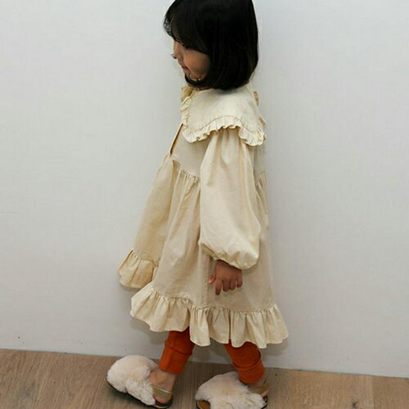 【キッズ10%OFF】フリルカラーギャザーワンピース・u07466 キッズ【3~8才】【ops】【ワンピース ロング ロングワン