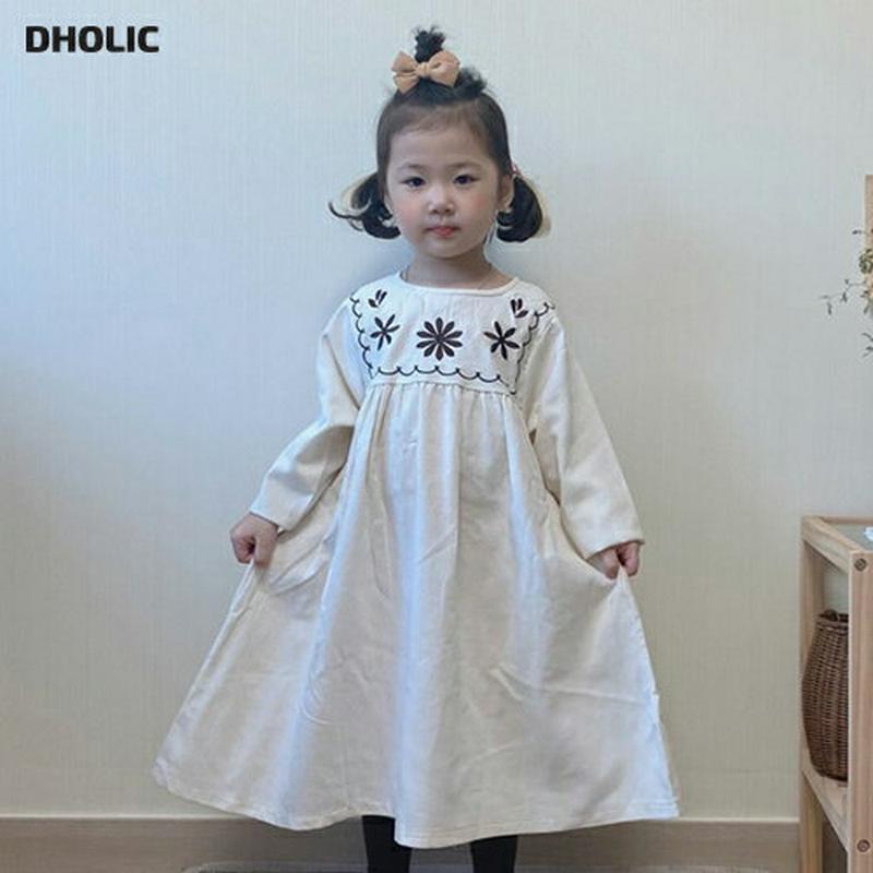 【キッズ10%OFF】フラワー刺繍ワンピース・u07455 キッズ【3~8才】【ops】【ワンピース ロング ロングワンピース 