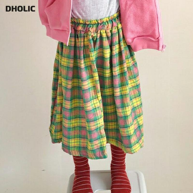 【キッズ10%OFF】チェックフレアスカート・u07453 キッズ【3~8才】【sk】【スカート ロング ロングスカート チェッ