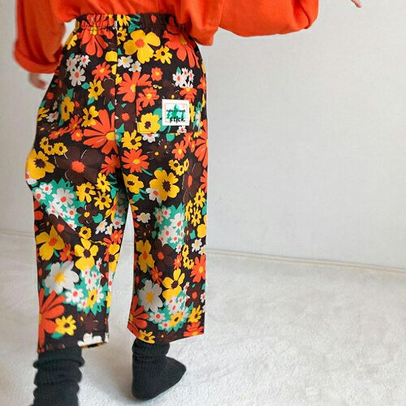 【キッズ10%OFF】フラワーパンツ・u07448 キッズ【3~8才】【pt】【パンツ ズボン ロングパンツ 長ズボン 花柄 フ