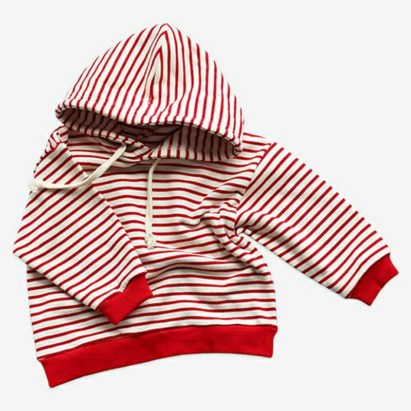 ボーダーフーディ(レッド)・p007422 キッズ【3~8才】【tops】【トップス フード フーディ ボーダー　柄 カジュアル 長袖 ラフ 女の子 男の子 秋 冬 韓国 韓国子供服 子供 こども 子供服 こども服】【KIDS】