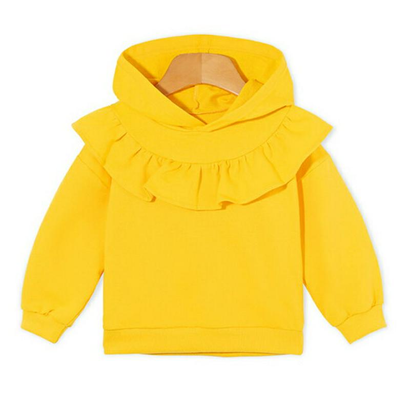 フリルフーディ・p007500 キッズ【3~8才】【tops】【トップス フーディー フード 長袖 フリル 単色 無地 シンプル カジュアル ラフ 可愛い かわいい 女の子 秋 冬 韓国 韓国子供服 子供 こども 子供服 こども服】【KIDS】