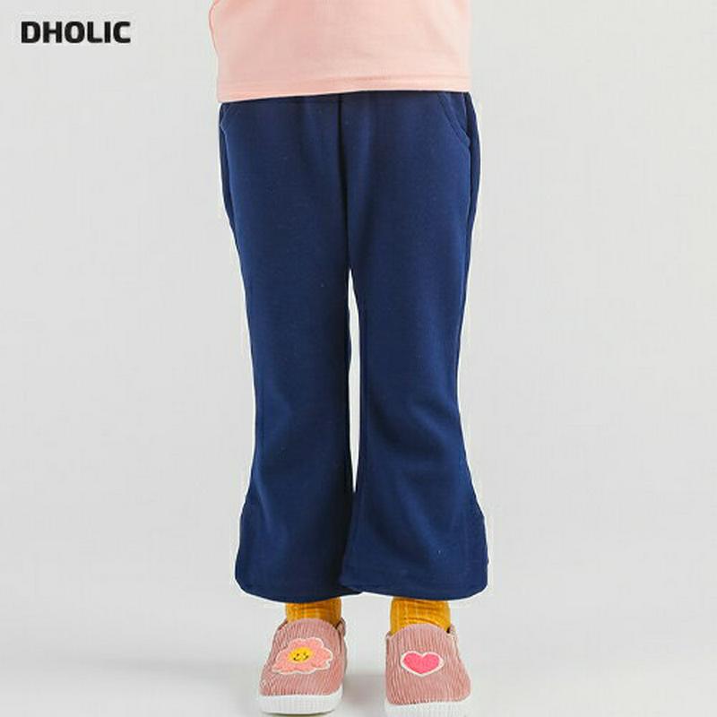 スリットブーツカットパンツ・p007502 キッズ【3~8才】【pt】【パンツ ズボン ロングパンツ 長ズボン ブーツカット スリット 単色 無地 シンプル カジュアル 女の子 男の子 春 秋 韓国 韓国子供服 子供 こども 子供服 こども服】【KIDS】