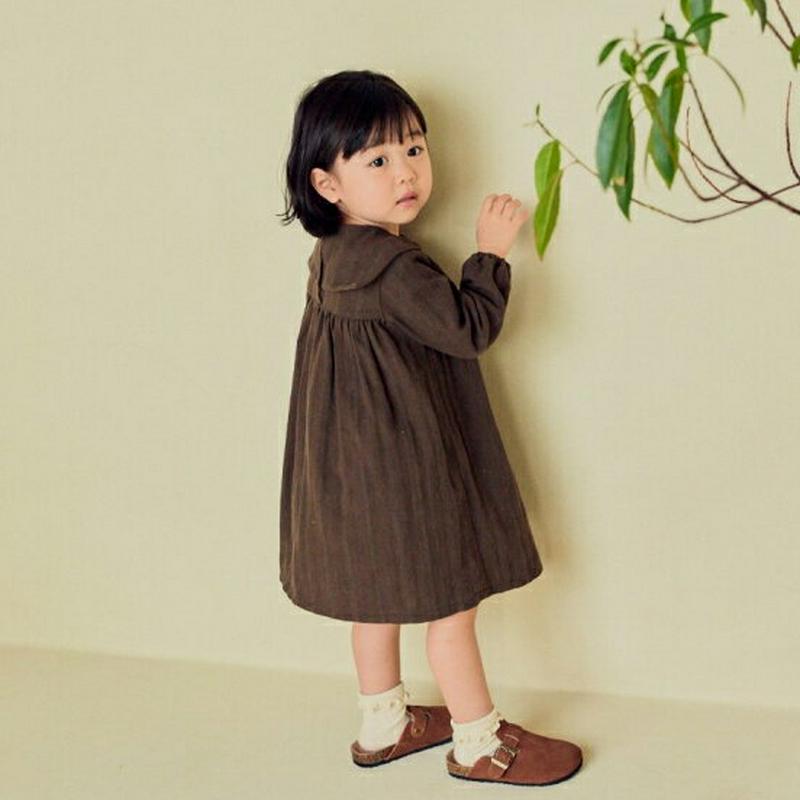 【キッズ10%OFF】フラワー刺繍カラーワンピース・u07365 キッズ【3~8才】【ops】【ワンピース ミディ丈 ミディワン