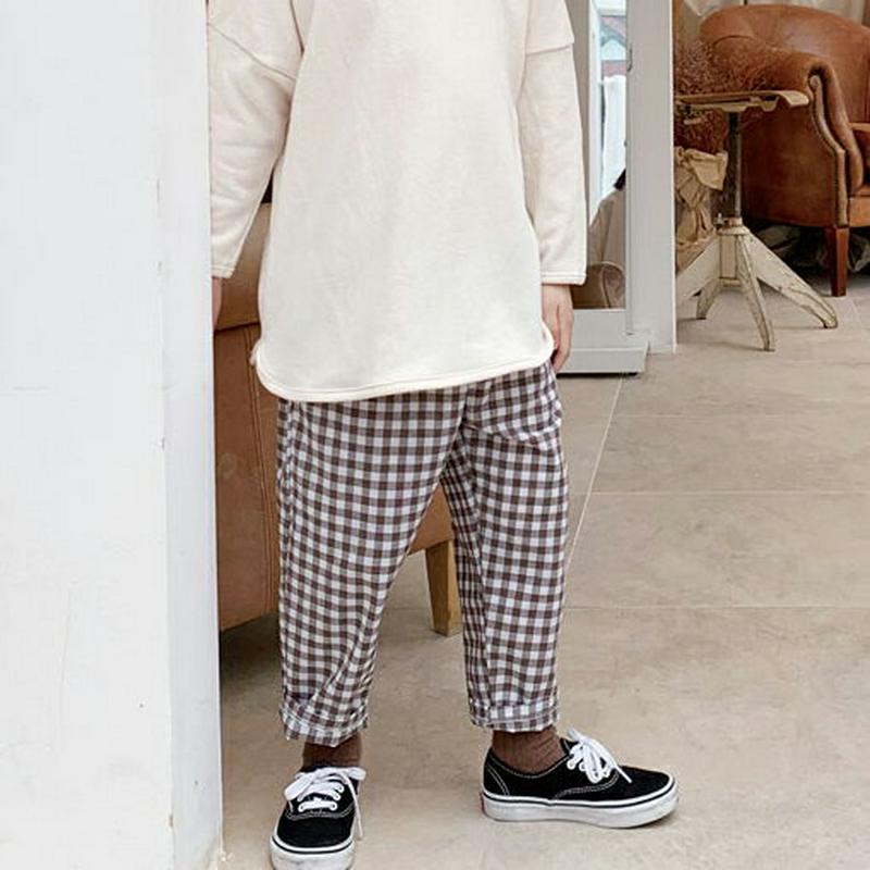 【キッズ10%OFF】チェックパンツ・u07400 キッズ【3~8才】【pt】【パンツ ズボン ロングパンツ 長ズボン チェック