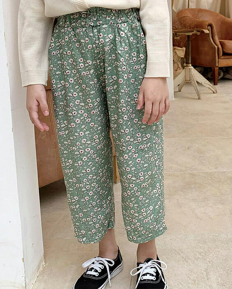 【キッズ10%OFF】イージーフラワーパンツ u07390 キッズ 【3~8才】【pt】【韓国 ファッション ボトムス パンツ 