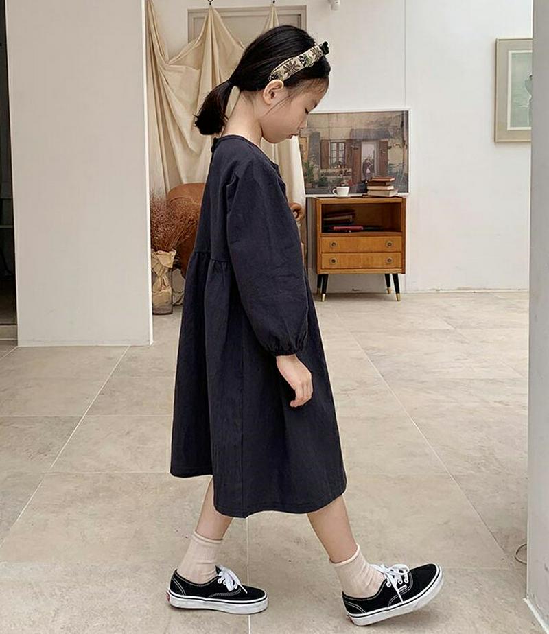 【キッズ10%OFF】bienフレアワンピース u07404 キッズ 【3~8才】【ops】【韓国 ファッション ワンピース ロ