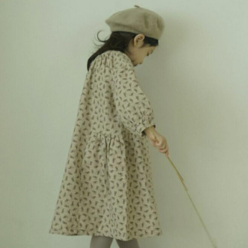 【キッズ10%OFF】フラワーパフワンピース u07219 キッズ 【3~8才】【ops】【韓国 ファッション ワンピース ロン