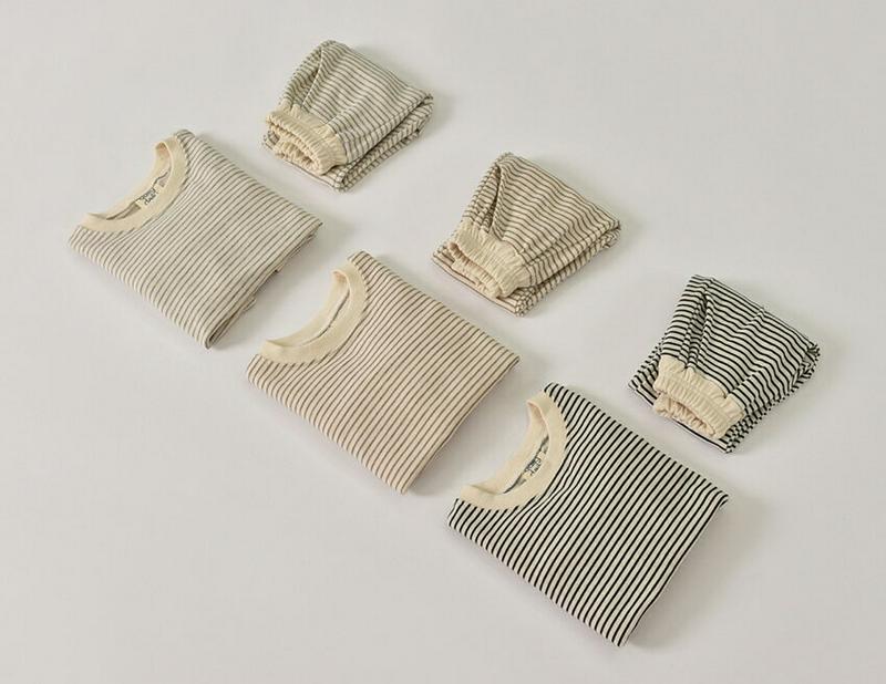 【キッズ10%OFF】ボーダースウェット上下SET u07302 キッズ 【3~8才】【SET】【韓国 ファッション セットアッ