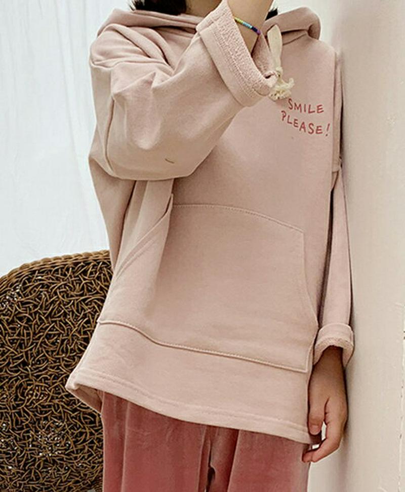 【キッズ10%OFF】ミニレタリングフーディ u07377 キッズ 【3~8才】【tops】【韓国 ファッション トップス フー