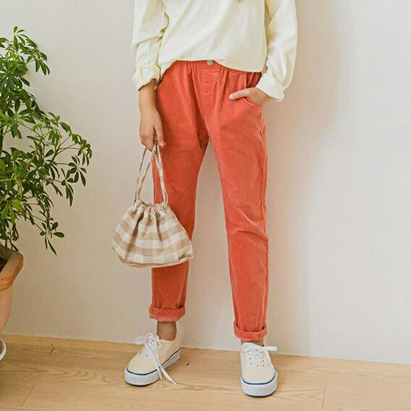 【キッズ10%OFF】コーデュロイテーパードパンツ p007264 キッズ 【3~8才】【pt】【韓国 ファッション ボトムス 