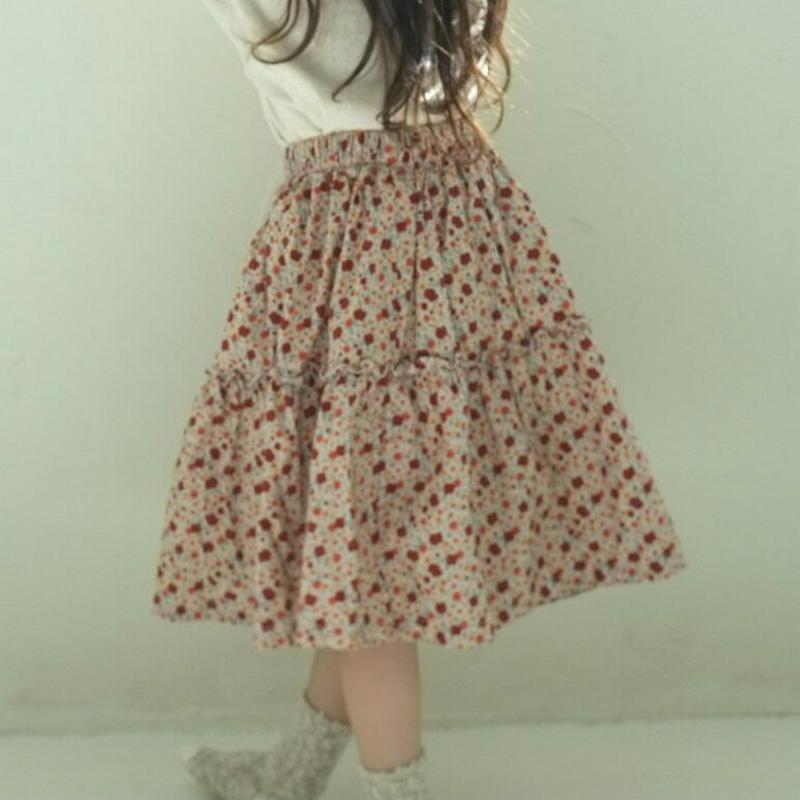 【キッズ10%OFF】フラワースカート u07211 キッズ 【3~8才】【sk】【韓国 ファッション ボトムス スカート ロン