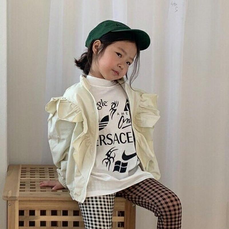 【キッズ10%OFF】フリルジャンパー u07221 キッズ 【3~8才】【jk】【韓国 ファッション アウター ジャンパー 長