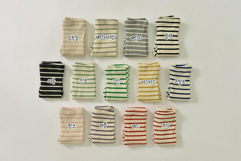 ボーダーレギンス u07296 キッズ 【3~8才】【pt】【韓国 ファッション ボトムス レギンス スパッツ パンツ ロング パターン 柄 リブ ストレッチ 伸びる 女の子 男の子 ユニセックス キッズ 子供 子供用 幼稚園 通学 通園 小学生 春 秋 冬】【KIDS】