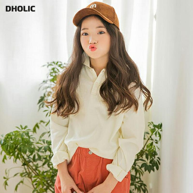 【キッズ10%OFF】ボタンカラーTシャツ p007272 キッズ 【3~8才】【tops】【韓国 ファッション トップス Tシ