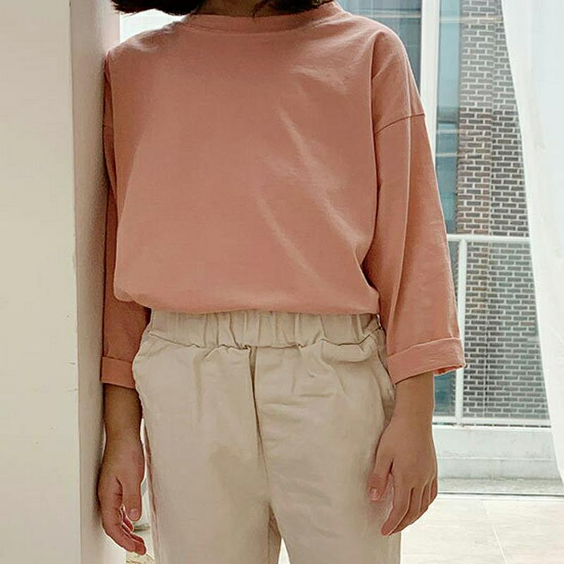 【キッズ10%OFF】ベーシックTシャツ u07392 キッズ 【3~8才】【tops】【韓国 ファッション トップス Tシャツ