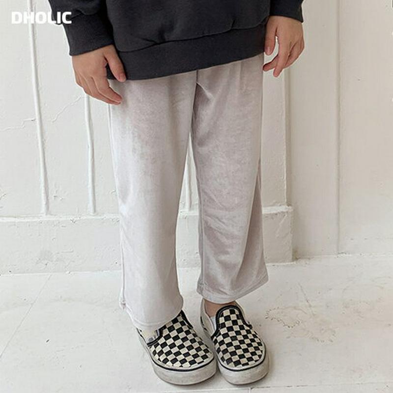 【キッズ10%OFF】ベロアパンツ u07369 キッズ 【3~8才】【pt】【韓国 ファッション ボトムス パンツ ロング ス